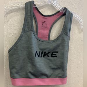 Nike Heather Gray Tank with Pink Lining non padded sports bra large